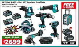 40V Max 4.0Ah Li-Ion XGT Cordless Brushless 6pce Combo Kit