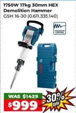 Sydney Tools 1750W 17kg 30mm HEX Demolition Hammer offer