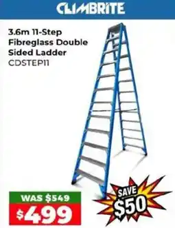 3.6m 11-Step Fibreglass Double Sided Ladder