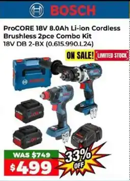BOSCH ProCORE 18V 8.0Ah Li-ion Cordless Brushless 2pce Combo Kit