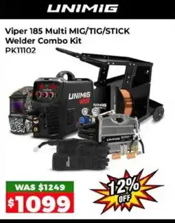 Sydney Tools UNIMIG Viper 185 Multi MIG/TIG/STICK Welder Combo Kit offer