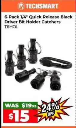 TECHSMART 6-Pack 1/4" Quick Release Black 20oz Solid Claw Hammer