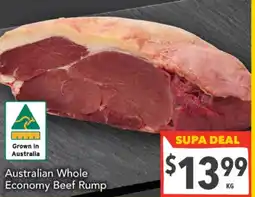 Supa Valu Australian Whole Economy Beef Rump offer