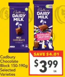 Supa Valu Cadbury Chocolate Block offer