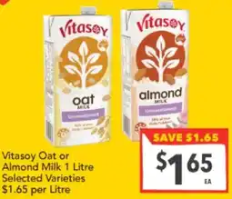 Supa Valu Vitasoy Oat or Almond Milk Selected Varieties offer