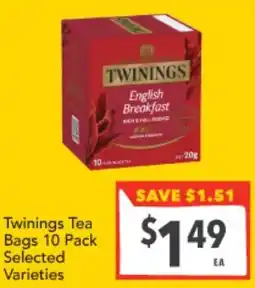 Supa Valu Twinings Tea Bags 10 Pack Selected offer