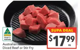 Supa Valu Australian Diced Beef or Stir Fry offer