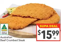 Supa Valu Australian Beef Crumbed Steak offer