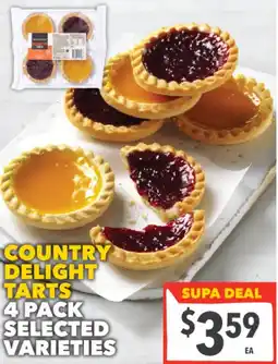 Supa Valu Country delight tarts 4 pack selected varieties offer