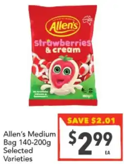 Supa Valu Allen's Medium Bag Selected Varieties offer