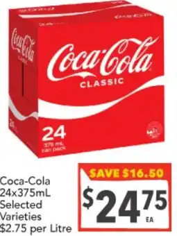 Supa Valu Coca-Cola Selected Varieties offer