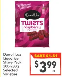 Supa Valu Darrell Lea Liquorice Share Pack Selected offer