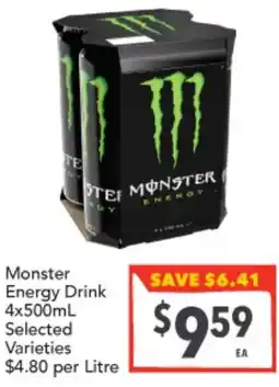 Supa Valu Monster Energy Drink Selected Varieties offer