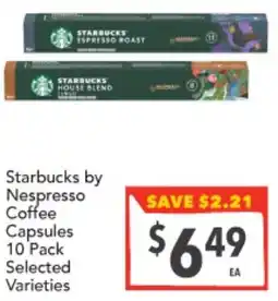Supa Valu Starbucks by Nespresso Coffee Capsules 10 Pack Selected offer