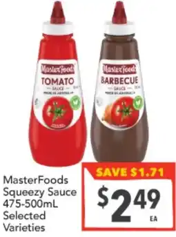 Supa Valu MasterFoods Squeezy Sauce offer