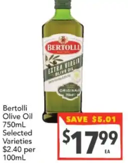 Supa Valu Bertolli Olive Oil offer