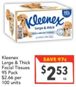 Supa Valu Kleenex Large & Thick Facial Tissues 95 Pack offer