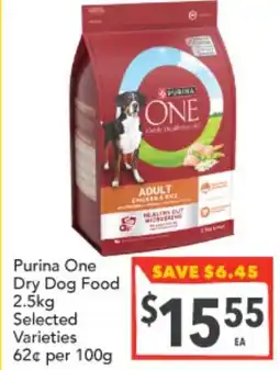 Supa Valu Purina One Dry Dog Food Selected Varieties offer