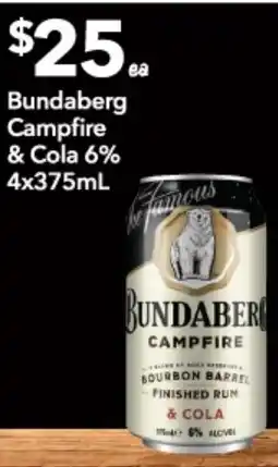 Supa Valu Bundaberg Campfire & Cola 6% offer