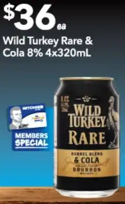 Supa Valu Wild Turkey Rare & Cola 8% offer