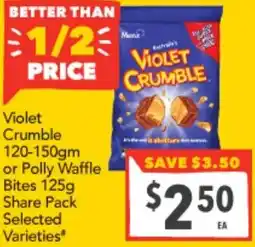 Supa Valu Violet Crumble Bites or Polly Waffle Bites offer