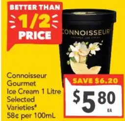 Supa Valu Connoisseur Gourmet Ice Cream Selected Varieties offer