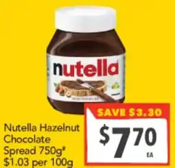 Supa Valu Nutella Hazelnut Chocolate Spread offer