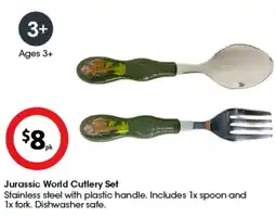 Coles Jurassic World Cutlery Set offer