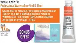 Eckersley's Art & Craft WINSOR & NEWTON Professional Watercolour 5ml & 14ml offer