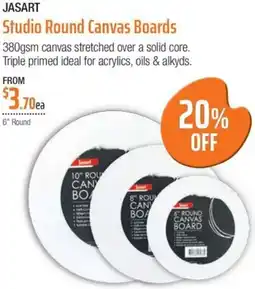 Eckersley's Art & Craft JASART Studio Round Canvas Boards offer