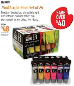 Eckersley's Art & Craft BYRON Acrylic Paint Set of 24 offer