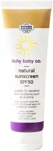 healthylife Itchy Baby Co. Natural Sunscreen SPF50 offer