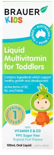 healthylife Brauer Baby & Kids Liquid Multivitamin for Toddlers offer