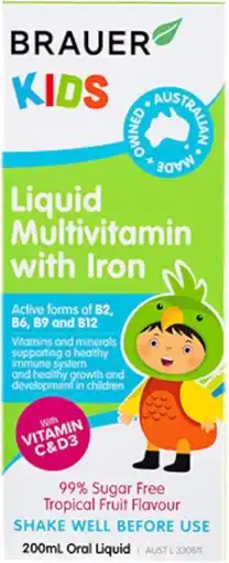 healthylife Brauer Kids Liquid Multivitamin with Iron offer
