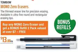 Eckersley's Art & Craft TOMBOW MONO Zero Erasers offer