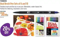 TOMBOW Dual Brush Pen Sets of 6 and 10