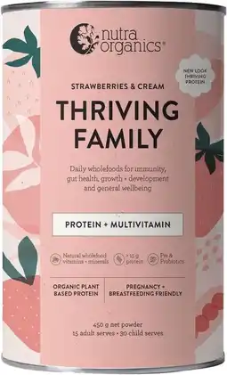 healthylife Nutra Organics Thriving Protein Strawberries & Cream offer