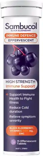 healthylife Sambucol Immune Defence 15 Effervescent Tablets offer