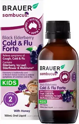 healthylife Brauer Sambucus Black Elderberry Kids Cold & Flu Forte offer