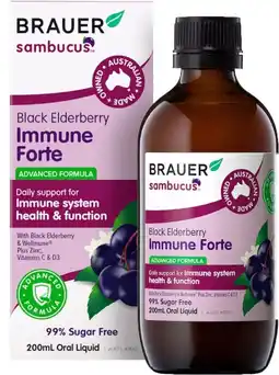 healthylife Brauer Sambucus Black Elderberry Adult Immune Forte Liquid offer