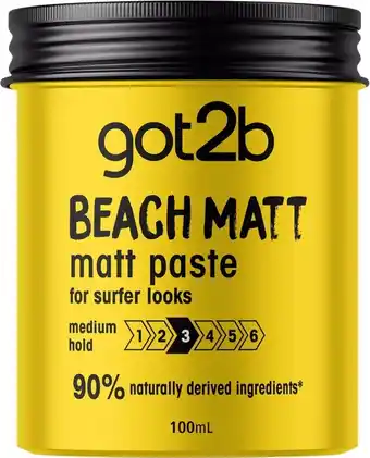 healthylife Schwarzkopf Got2b BeachMatt Matt Paste offer
