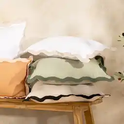 Pillow Talk Maya Scalloped Square Cushion by Habitat offer