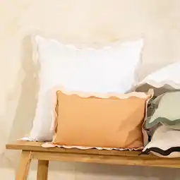 Pillow Talk Maya Scalloped Large Square Cushion by Habitat offer