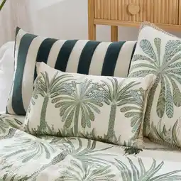 Pillow Talk Siwa Palm Embroidered Oblong Cushion offer