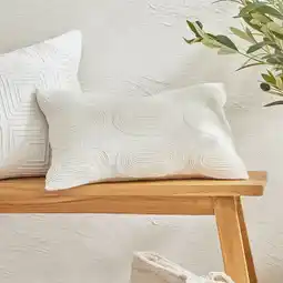 Pillow Talk Payton Embroidered Oblong Cushion by M.U.S.E offer