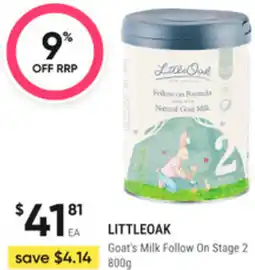 healthylife Littleoak Goat's Milk Follow On Stage 2 offer
