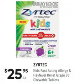 healthylife Zyrtec Kids Fast Acting Allergy & Hayfever Relief Grape offer