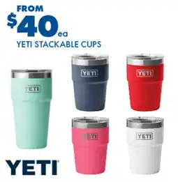 BCF Yeti stackable cups offer