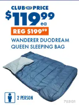 BCF Wanderer duodream queen sleeping bag offer
