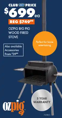 BCF Ozpig big pig wood fired stove offer